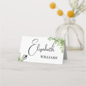 Sage Green離れビーガンメニュー結婚のテーブルカード プレイスカード (正面)