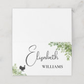 Sage Green離れ Turkeyメニューのテー結婚ブルカード プレイスカード (外部開封)