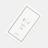  sage green のイニシャル名ミニマルエレガントウェディング (コーナー)