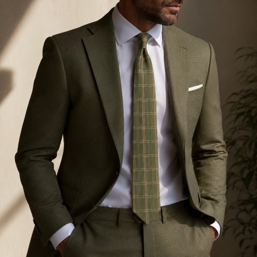 sage green ウィンドウペイン プラッド ネクタイ