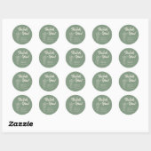 Sage Green ウェディング | ワイルドフラワー ラウンドシール (シート)