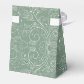 Sage Green エレガントフローラ結婚の感謝 フェイバーボックス (裏面サイド)