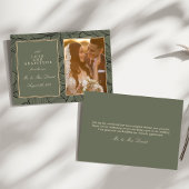 Sage Green エレガントヴィンテージ書道写真 サンキューカード