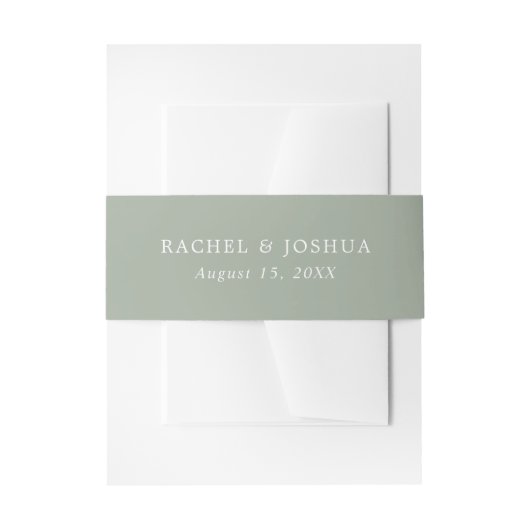 Sage Green | オリジナル ウェディング 招待状ベリーバンド (正面例)