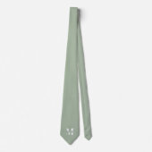 Sage Green | オーダーモノグラム ウェディング グルームズメン ネクタイ (正面)