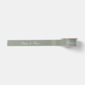 Sage Green | カリグラフィー ウェディング 夫婦の名前 サテンリボン (正面)