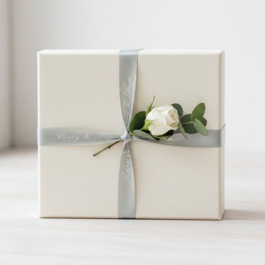 Sage Green | カリグラフィー ウェディング 夫婦の名前 サテンリボン