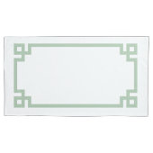 sage green ギリシャ鍵模様ボーダー キングサイズ 枕カバー (正面左)