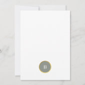  sage green & ゴールドの箔押し円形モノグラム結婚式 招待状 (裏面)