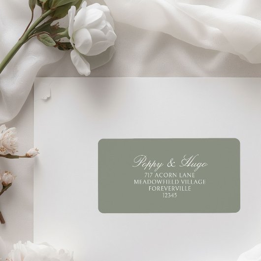 Sage Green | シンプルな結婚式リターンアドレス ラベル