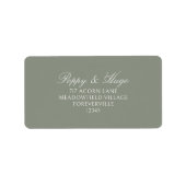 Sage Green | シンプルな結婚式リターンアドレス ラベル (正面)
