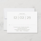  sage green シンプル スペシャル デート ウェディング 出欠カード (正面)