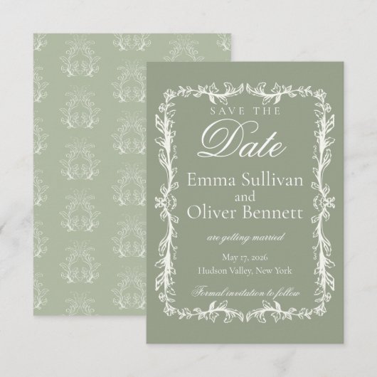 sage green セーブザデート (正面/裏面)