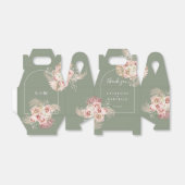 sage green パンパス グラス フラワーリング ウェディング フェイバーボックス (折り畳みなし)