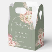 sage green パンパス グラス フラワーリング ウェディング フェイバーボックス (オープン)