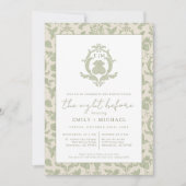 sage green パーフェクトペア ナイトビフォア ディナー招待 招待状 (正面)