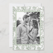 Sage Green ビクトリアンフローラフランスの結婚写真 セーブザデート (裏面)