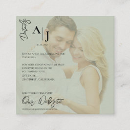 Sage Green フェイク Vellum写真の結婚詳細 エンクロージャーカード