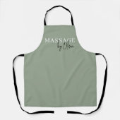 sage green マッサージセラピスト モダン・タイポグラフィ エプロン (正面)