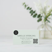 Sage Green ミニマルプロフェッショナルロゴ写真 名刺 (スタンド正面)