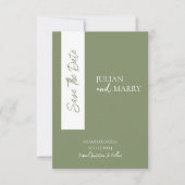 SAGE GREEN ミニマル フォト付き セーブザデート (正面)