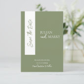 SAGE GREEN ミニマル フォト付き セーブザデート (スタンド正面)