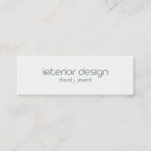 Sage Green ミニマル Interior Designロゴ スキニー名刺 (正面)