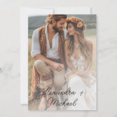 Sage Green ミニマル Overlay Photo結婚's 招待状 (裏面)