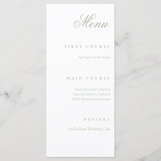 sage green メニュー (正面)