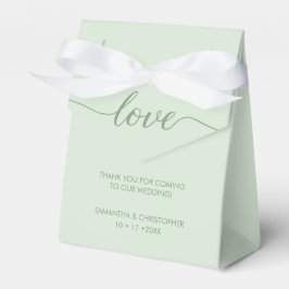 Sage Green モダン Love Script結婚のカスタム フェイバーボックス