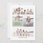 Sage Green モダン Neutral 5写真エレガント シーズンカード (正面)