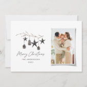 Sage Green モダン Scandiのエレガントクリスマス写真 シーズンカード (正面)