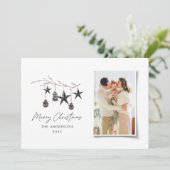 Sage Green モダン Scandiのエレガントクリスマス写真 シーズンカード (スタンド正面)