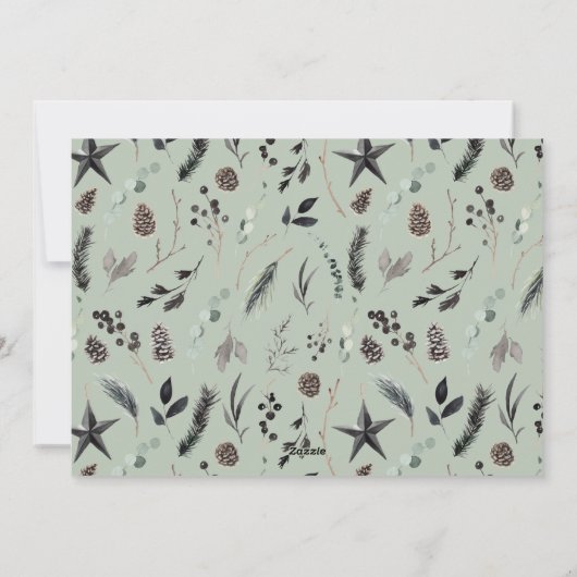 Sage Green モダン Scandiのエレガントクリスマス写真 シーズンカード (裏面)