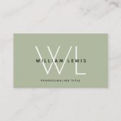 Sage Green モダン Social Mediaアイコン 名刺 (正面)