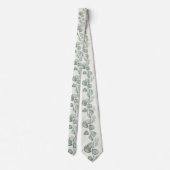 sage green ユーカリのグリーンウェディング ネクタイ (裏面)