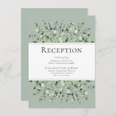  sage green ユーカリの結婚式の披露宴 エンクロージャーカード (正面/裏面)