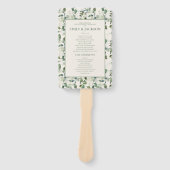sage green ユーカリの葉のウェディング ハンドファン (正面)