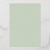sage green ユーカリ エレガント ウェディング レセプション 箔招待状 (裏面)