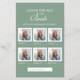 sage green 推測新婦の年齢の紙のシート チラシ