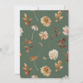  sage green 秋のテラコッタ モノグラム リース ウェディング 招待状 (裏面)