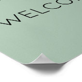 sage green 結婚発表パーティー ウェルカムサイン ポスター (角)