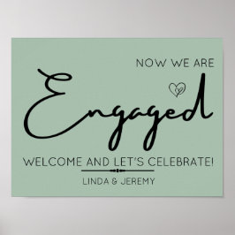  sage green 結婚発表パーティー ウェルカムサイン ポスター