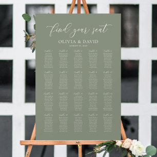 Sage Green 20テーブル席の座席表を見つける ポスター