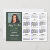 Sage Green 2025カレンダービジネスフォトシンプル シーズンカード (正面)