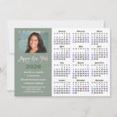 Sage Green 2025カレンダービジネスフォトシンプル シーズンカード (正面)