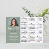 Sage Green 2025カレンダービジネスフォトシンプル シーズンカード (スタンド正面)
