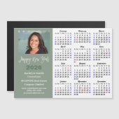 Sage Green 2025カレンダーモダンビジネス磁気 (正面/裏面)