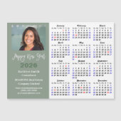 Sage Green 2025カレンダーモダンビジネス磁気 (正面)