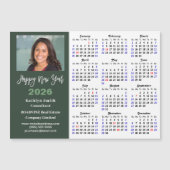 Sage Green 2025カレンダー磁モダン気企業の (正面)